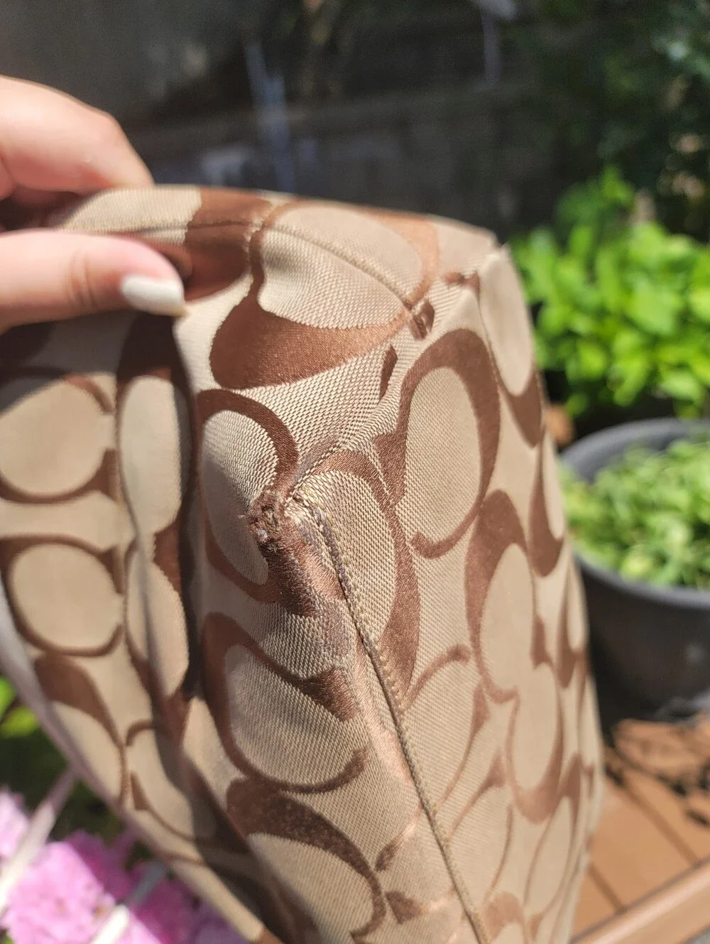 Coach Signature Stripe Tote Y2K Era 2008 11691